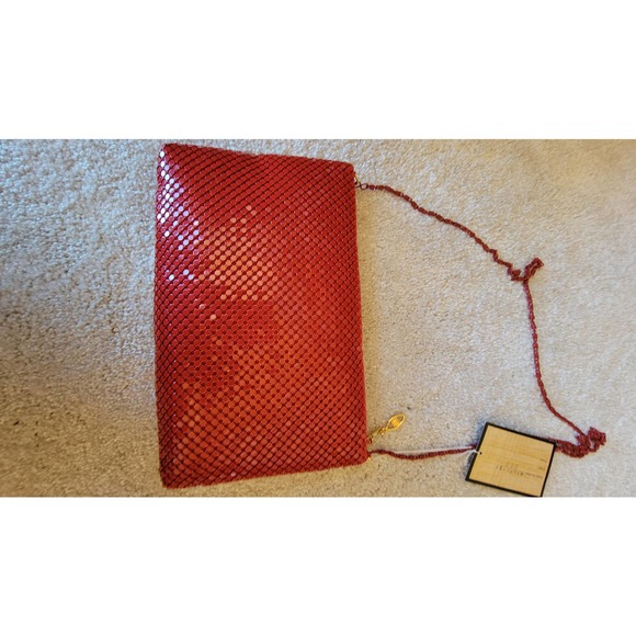 Studio imports Red Mesh  clutch Purse 9x6 - Picture 7 of 8